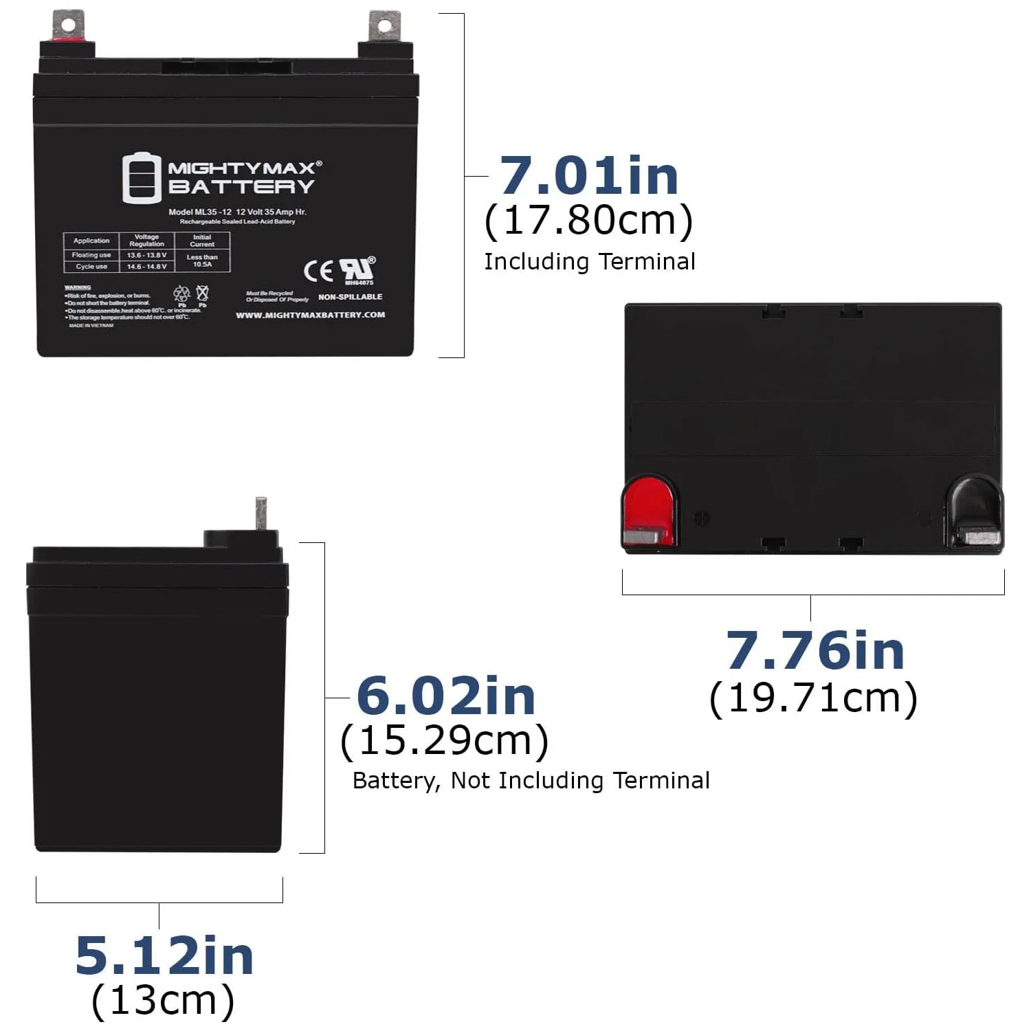 ML35-12 - 12V 35AH Battery for Pride Jazzy Select Electric Wheelchair - 2 Pack