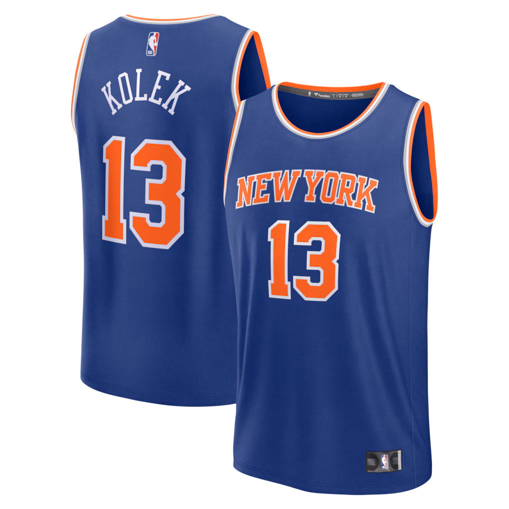 Men's New York Knicks Tyler Kolek Fanatics Blue Fast Break Replica Jersey - Icon Edition - Jersey