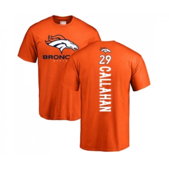 Football Denver Broncos #29 Bryce Callahan Orange Backer T-Shirt - Jersey