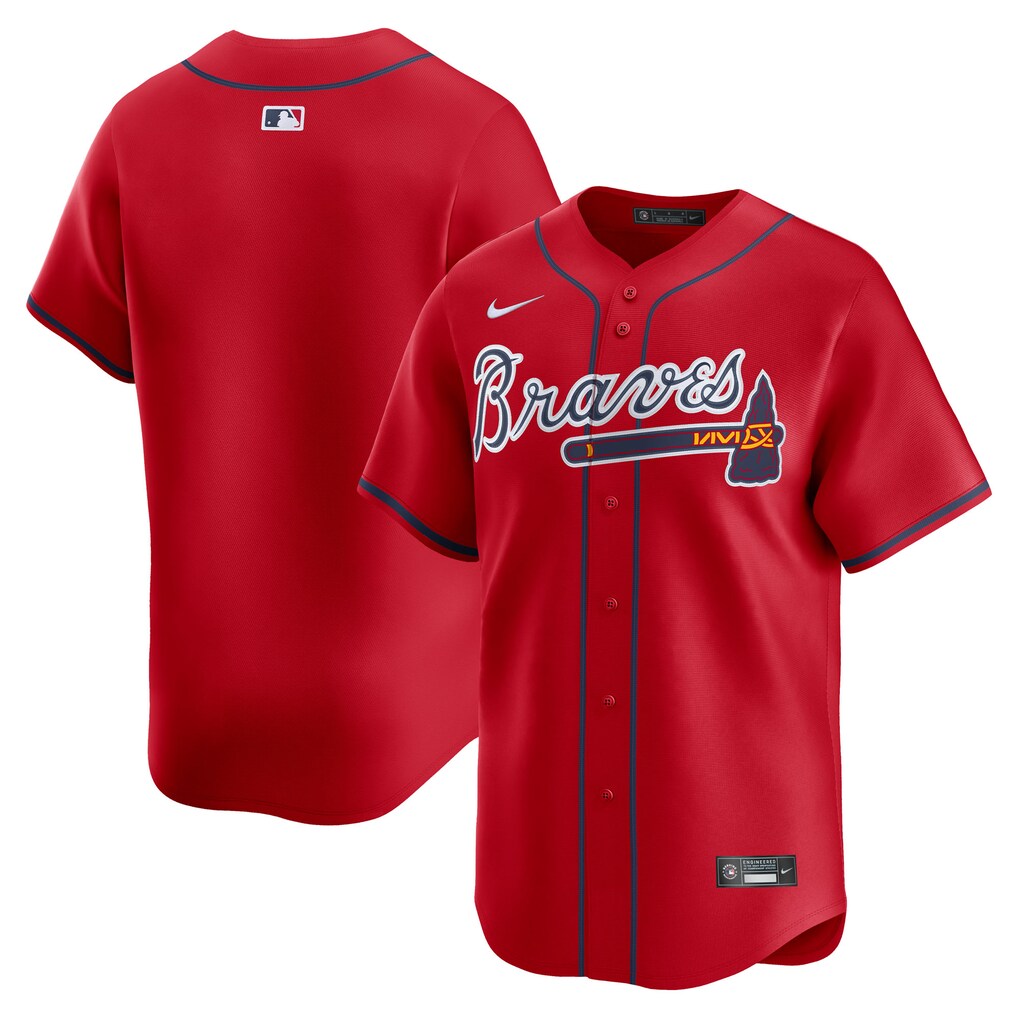 Men's Atlanta Braves Nike Red Alternate Limited Jersey - Jersey