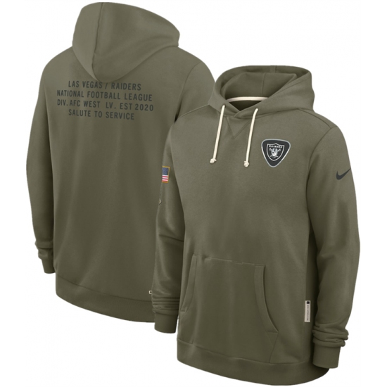 Men's Las Vegas Raiders Olive 2025 Salute to Service Pullover Hoodie - Jersey