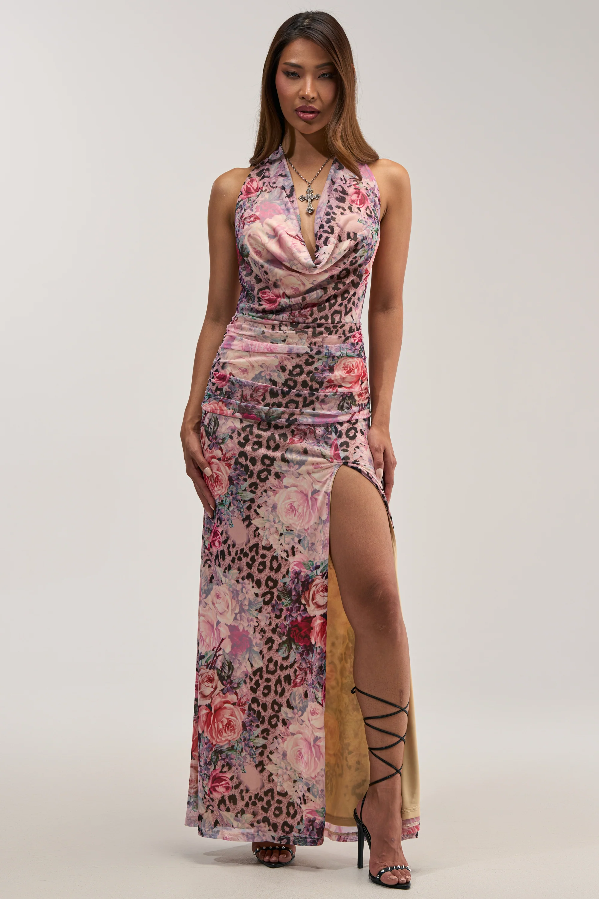 NO APOLOGIES ABSTRACT MAXI DRESS IN CHEETAH MULTI - Akira Wear