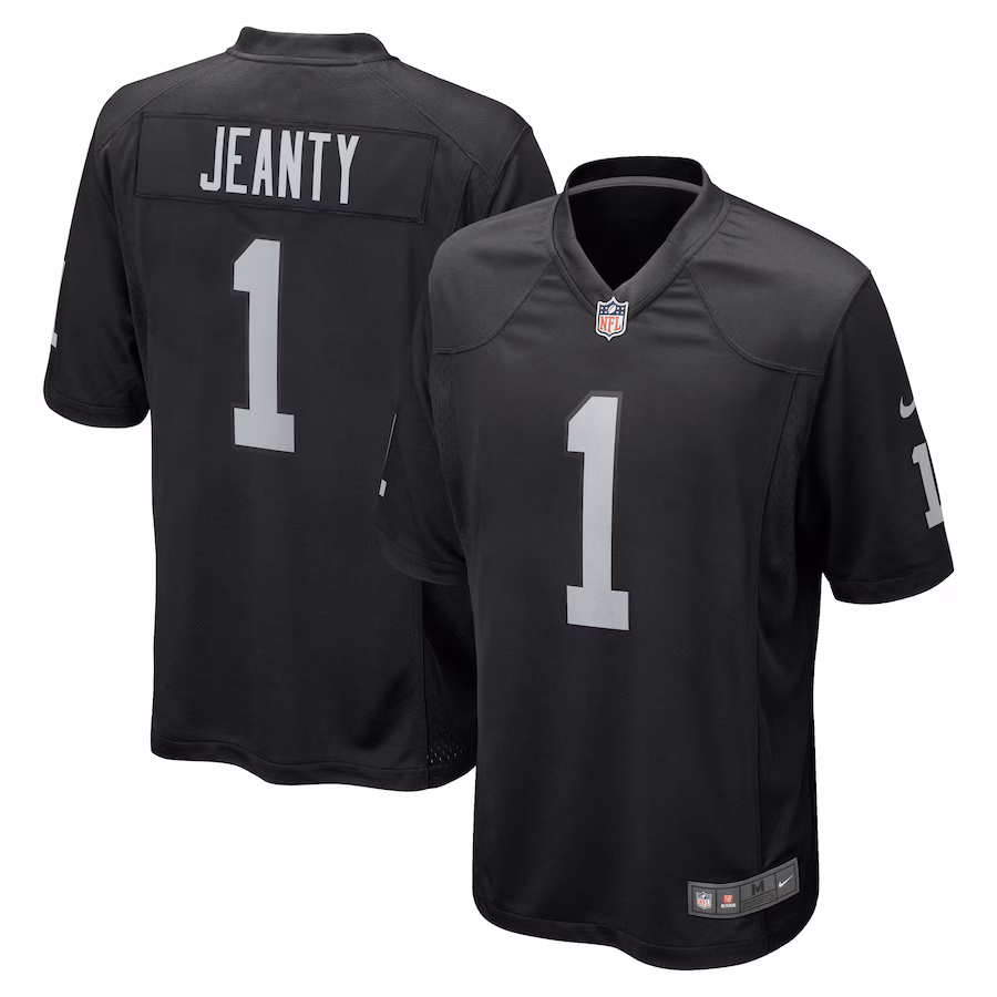 Youth Las Vegas Raiders Ashton Jeanty Nike Black 2025 NFL Draft First Round Pick Team Game Jersey - Jersey