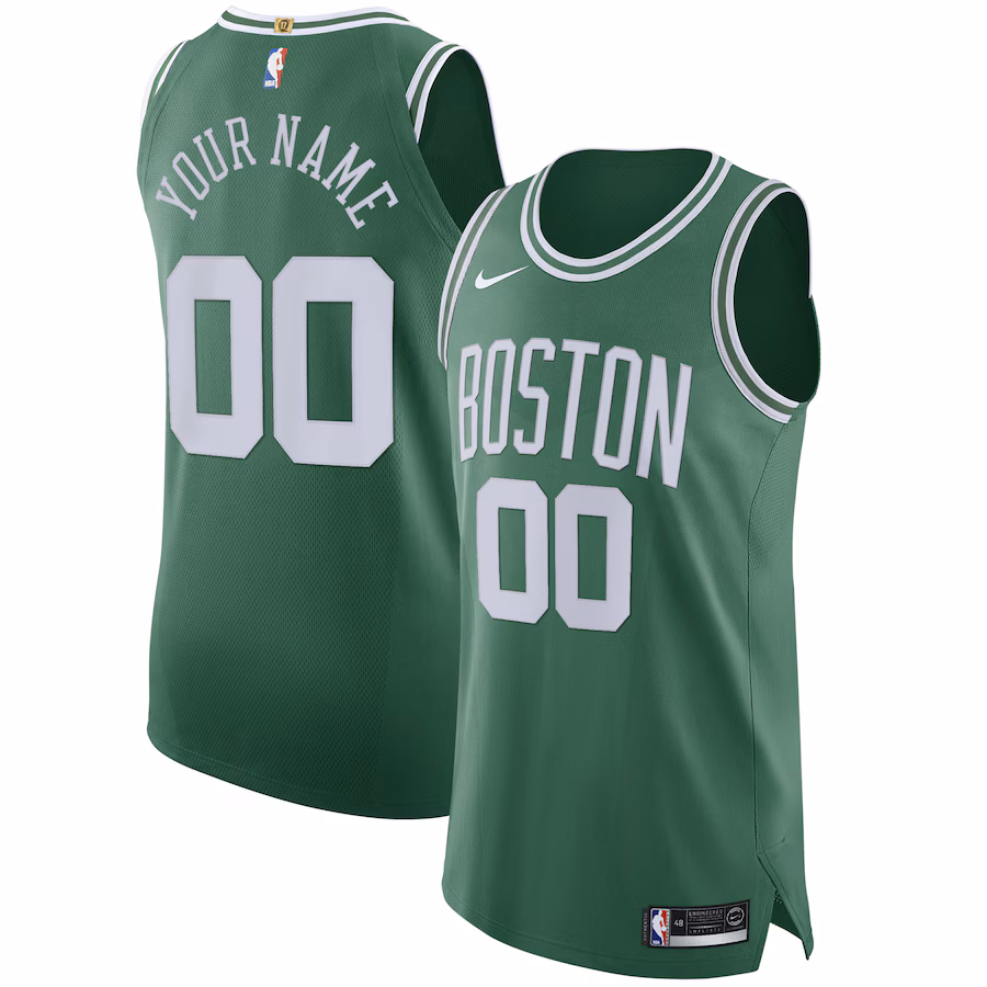 Men's Boston Celtics Nike Green 2020/21 Authentic Custom Jersey - Icon Edition - Jersey
