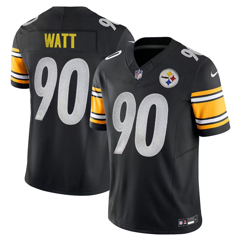 [Diamond-Studded Collector's Edition] T.J. Watt Pittsburgh Steelers Nike Vapor F.U.S.E. Limited Jersey - Black - Jersey