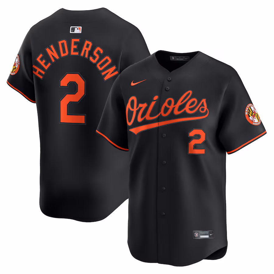 Men's Baltimore Orioles Gunnar Henderson Nike Black Alternate Limited Player Jersey - Jersey