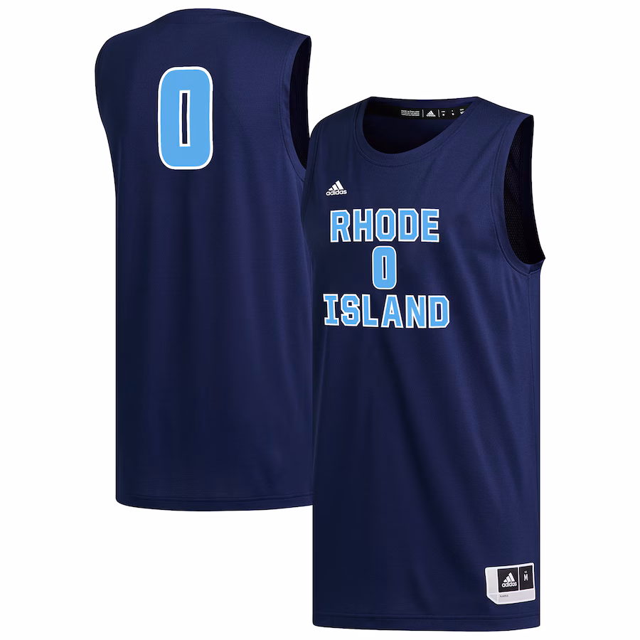 Men's adidas #0 Navy Rhode Island Rams Replica Basketball Jersey - Jersey