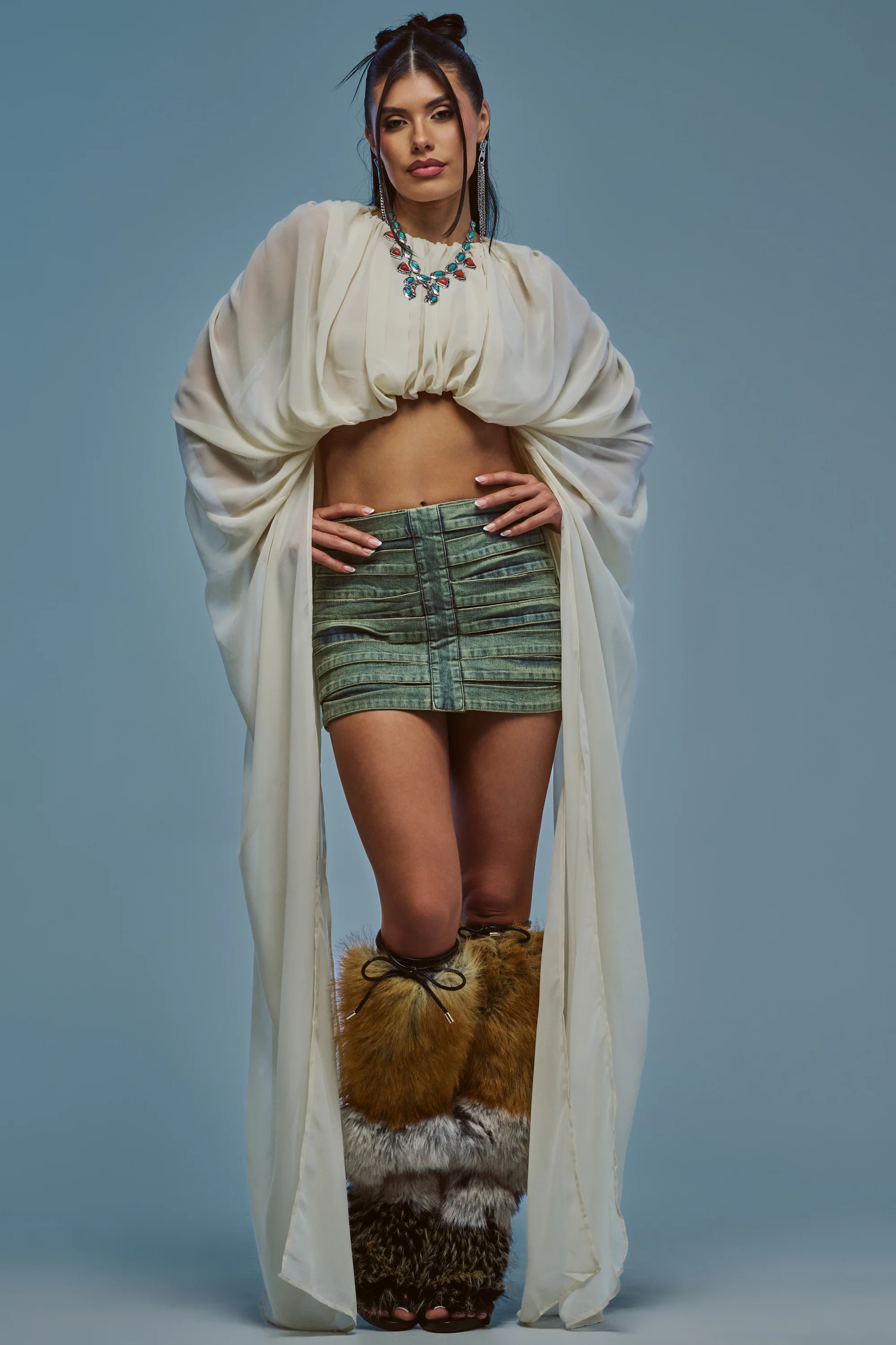 FLY WITH ME CHIFFON BLOUSE IN IVORY - Akira Wear