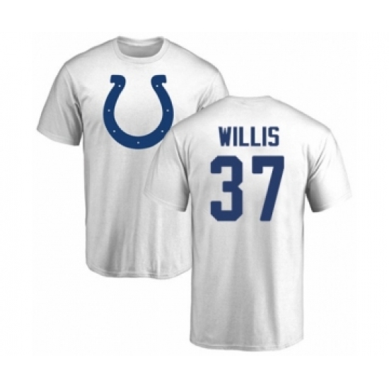 Football Indianapolis Colts #37 Khari Willis White Name & Number Logo T-Shirt - Jersey