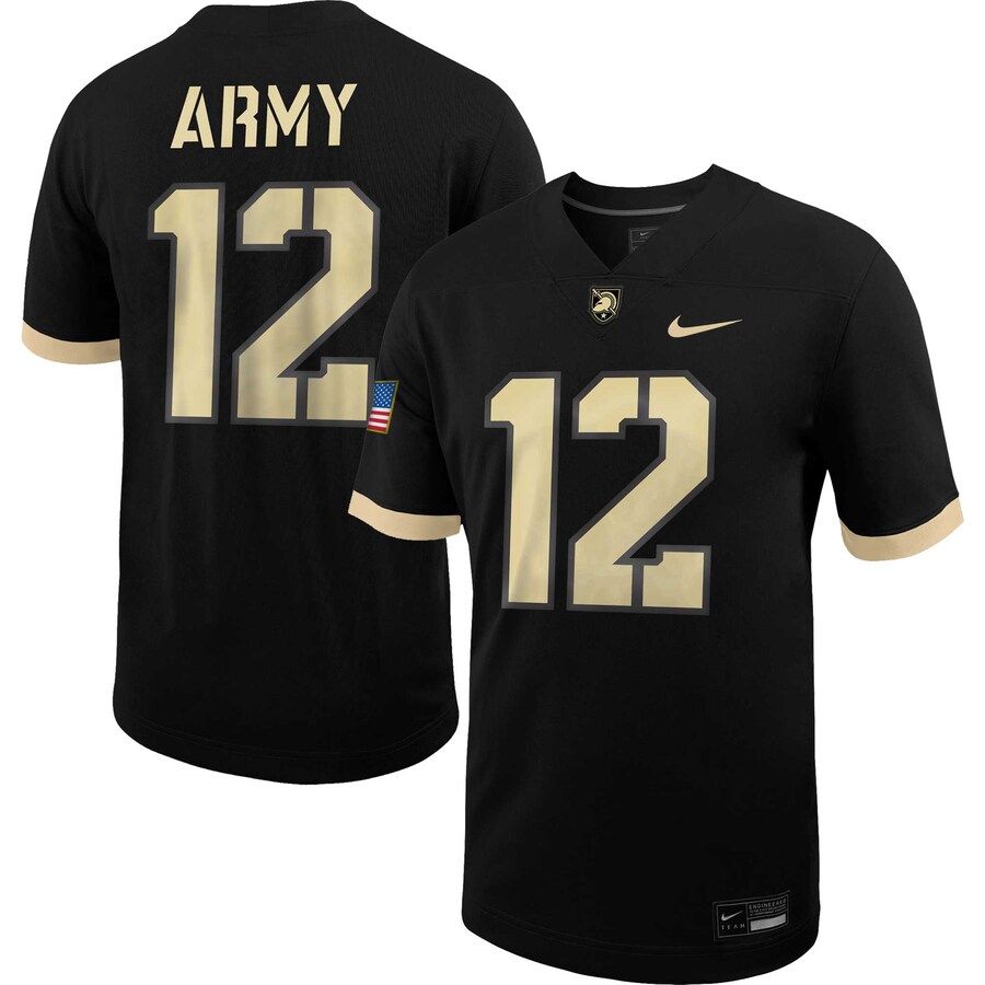 Men's Nike #12 Black Army Black Knights Untouchable Football Jersey - Jersey