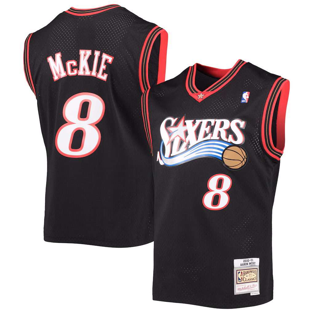 Men's Philadelphia 76ers Aaron McKie Mitchell & Ness Black Hardwood Classics Swingman Jersey - Jersey