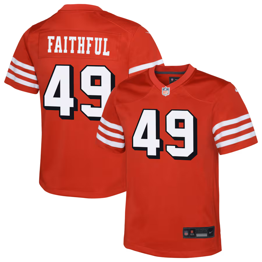 Youth San Francisco 49ers The Faithful Nike Scarlet Alternate 2 Game Jersey - Jersey