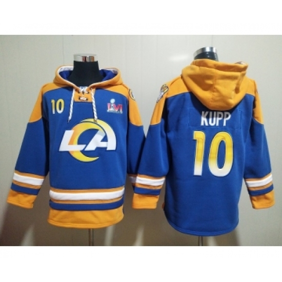 Men's Los Angeles Rams #10 Cooper Kupp 2022 Royal Super Bowl LVI Champions Pullover Hoodie - Jersey