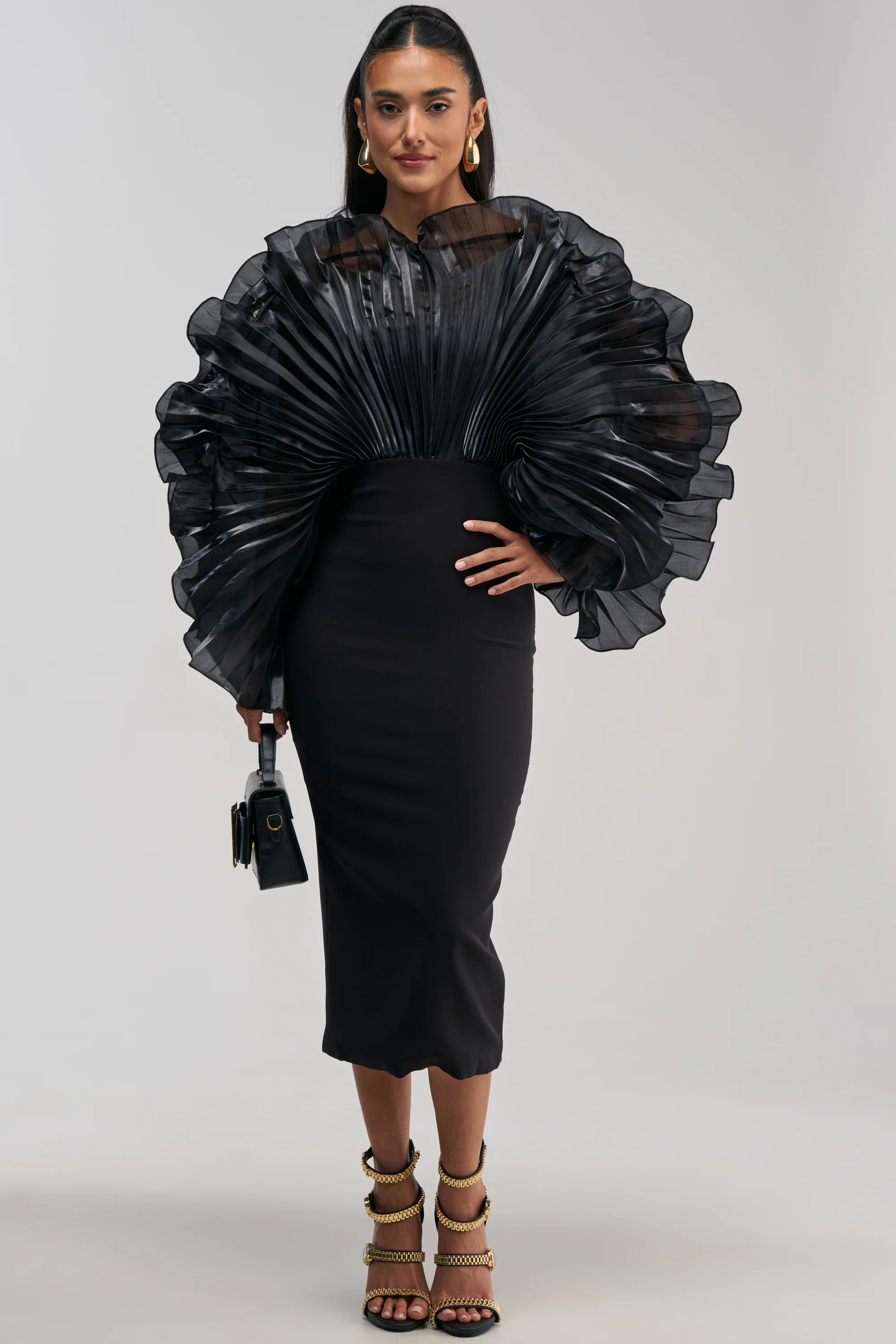 BY THE SEA SHORE BANDAGE MIDI DRESS IN BLACK - Akira Wear