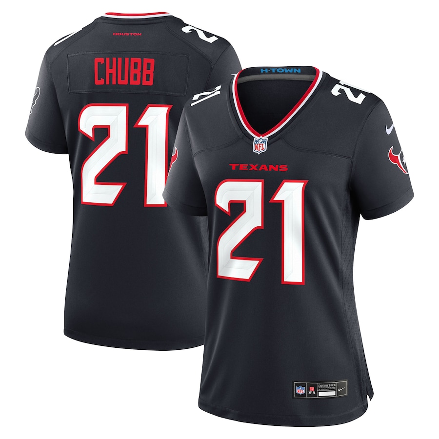 Women's Houston Texans Nick Chubb Nike Navy Team Game Jersey - Jersey
