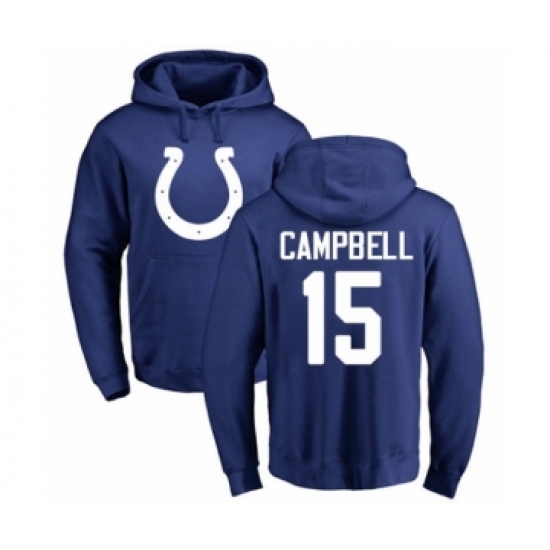 Football Indianapolis Colts #15 Parris Campbell Royal Blue Name & Number Logo Pullover Hoodie - Jersey