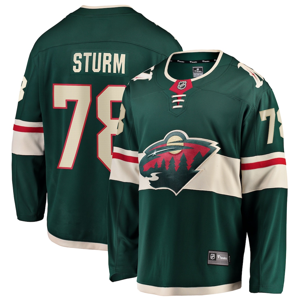 Men's Minnesota Wild Nico Sturm Fanatics Green Home Breakaway Jersey - Jersey
