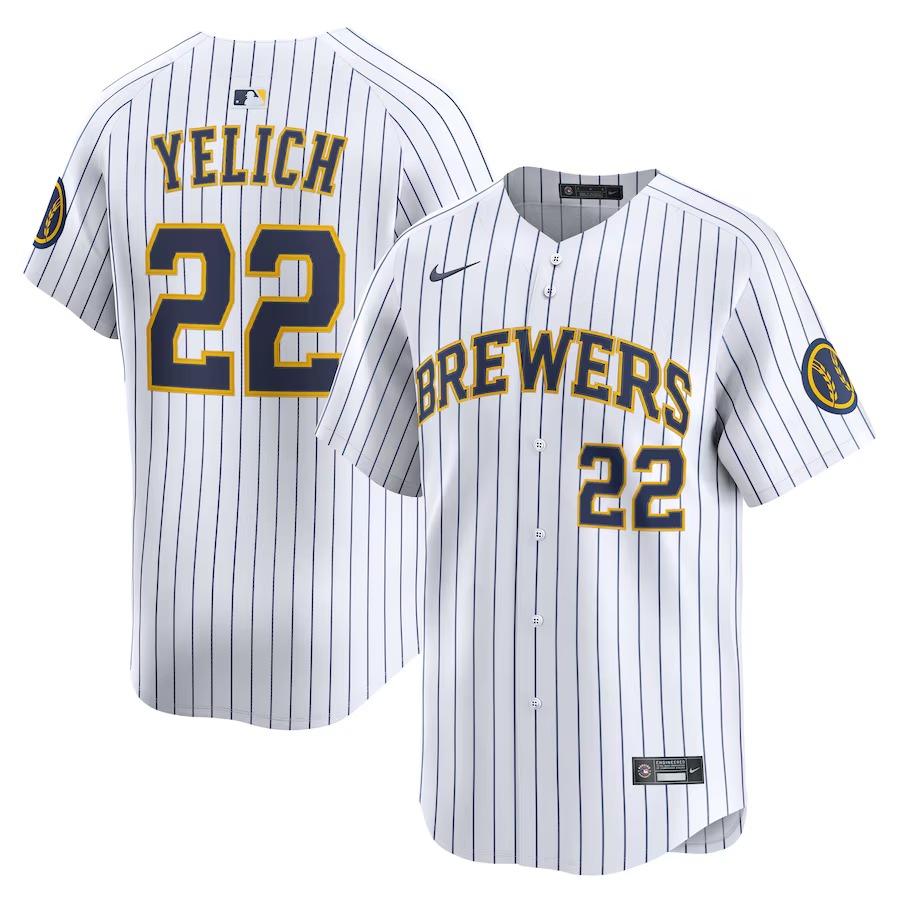 Men's Milwaukee Brewers Christian Yelich Nike White Alternate Limited Jersey - Jersey