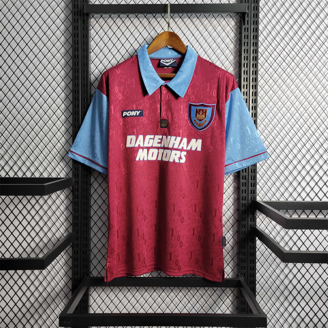West Ham United Retro Football Jersey Home Custom Shirt 1995/97 - Jersey