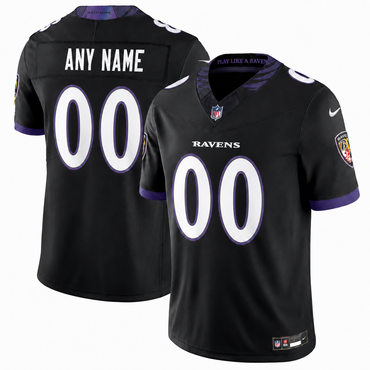 Men's Baltimore Ravens  Nike Black Alternate Game Custom Jersey - Jersey