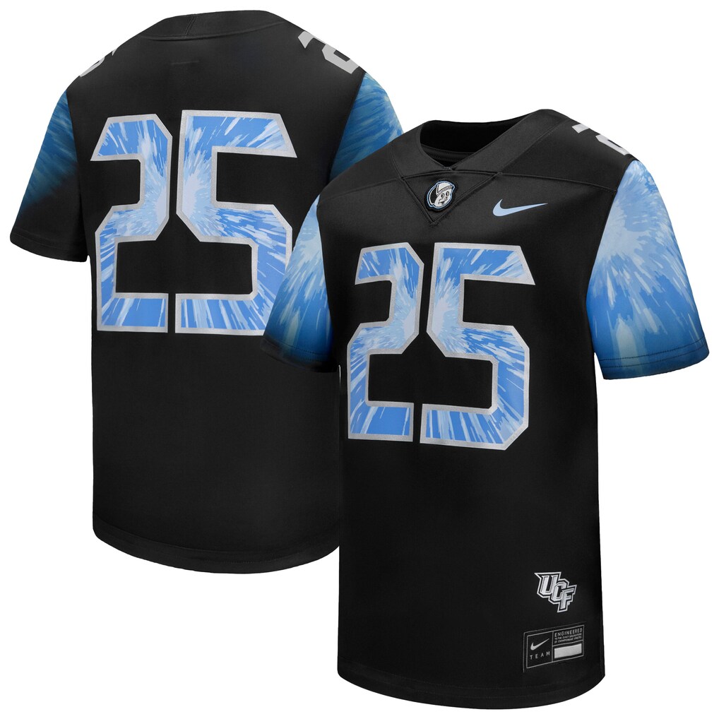 Youth Nike #25 Black UCF Knights 2025 Space Game Football Game Jersey - Jersey