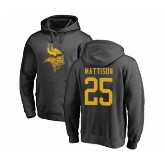 Football Minnesota Vikings #25 Alexander Mattison Ash One Color Pullover Hoodie - Jersey