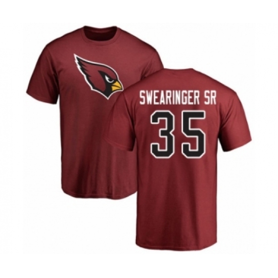 NFL Nike Arizona Cardinals #35 D.J. Swearinger SR Maroon Name & Number Logo T-Shirt - Jersey