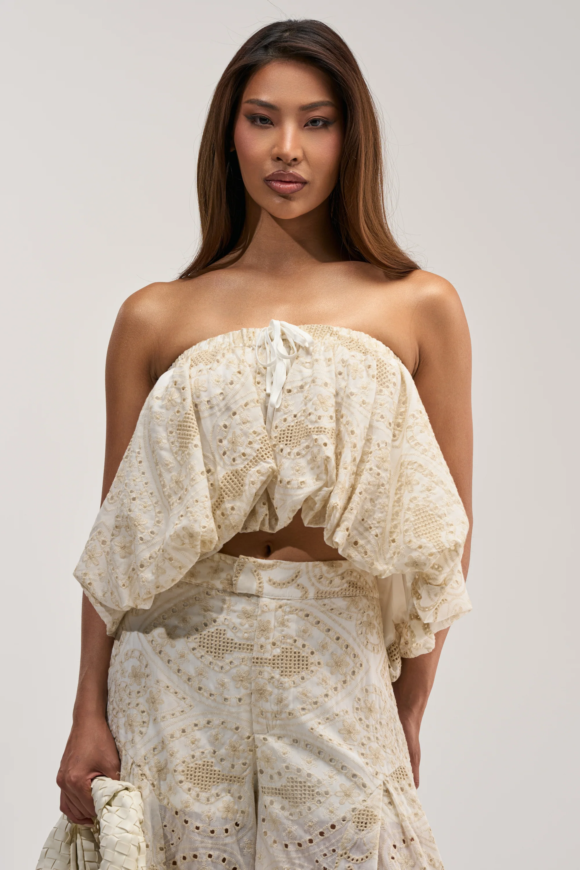 SUMMER TIME BLISS EYELET TUBE TOP - Akira Wear