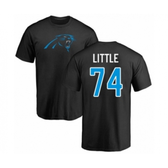 Football Carolina Panthers #74 Greg Little Black Name & Number Logo T-Shirt - Jersey