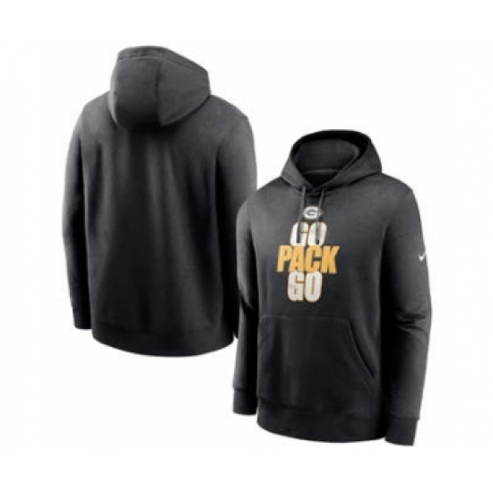 Men's Green Bay Packers Black Fan Gear Local Club Go Pack Go Pullover Hoodie - Jersey