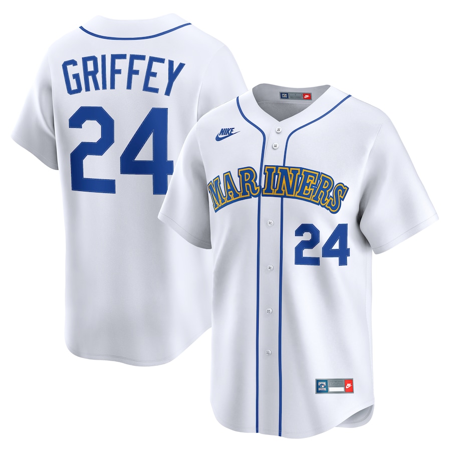Men's Seattle Mariners Ken Griffey Jr. Nike White Throwback Cooperstown Collection Limited Jersey - Jersey