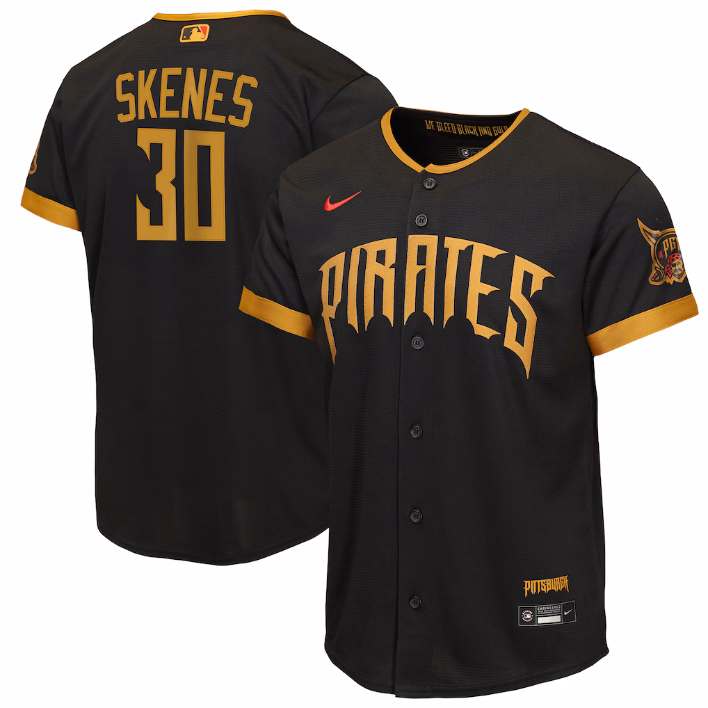Youth Pittsburgh Pirates Paul Skenes Nike Black 2026 City Connect Stadium Jersey - Jersey