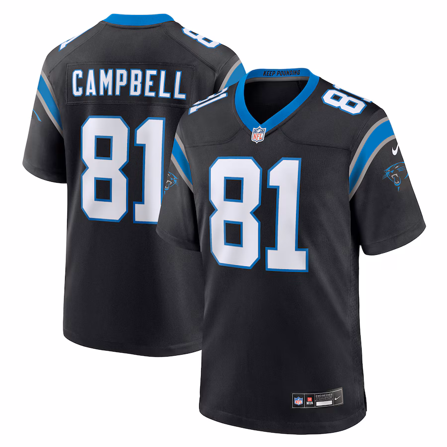 Men's Carolina Panthers Dalevon Campbell Nike Black Team Game Jersey - Jersey