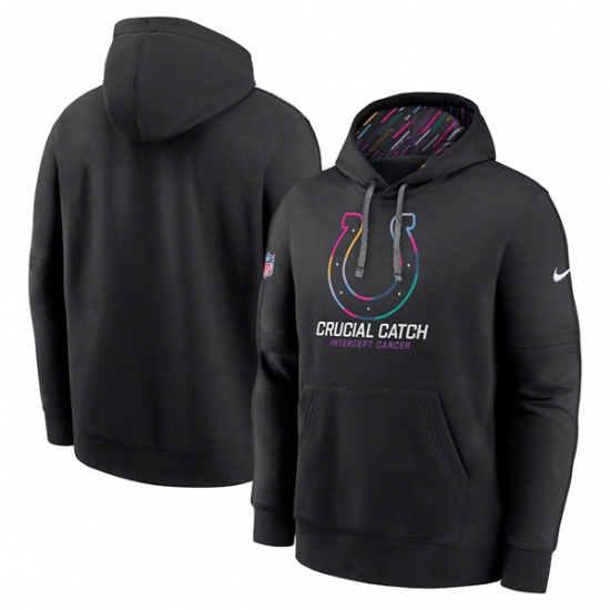 Men's Indianapolis Colts Black 2024 Crucial Catch Club Pullover Hoodie - Jersey