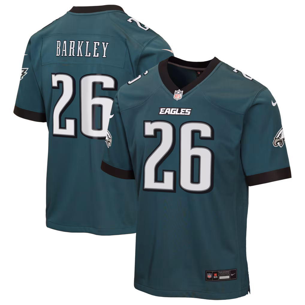 Youth Philadelphia Eagles Saquon Barkley Nike Midnight Green Team Game Jersey - Jersey