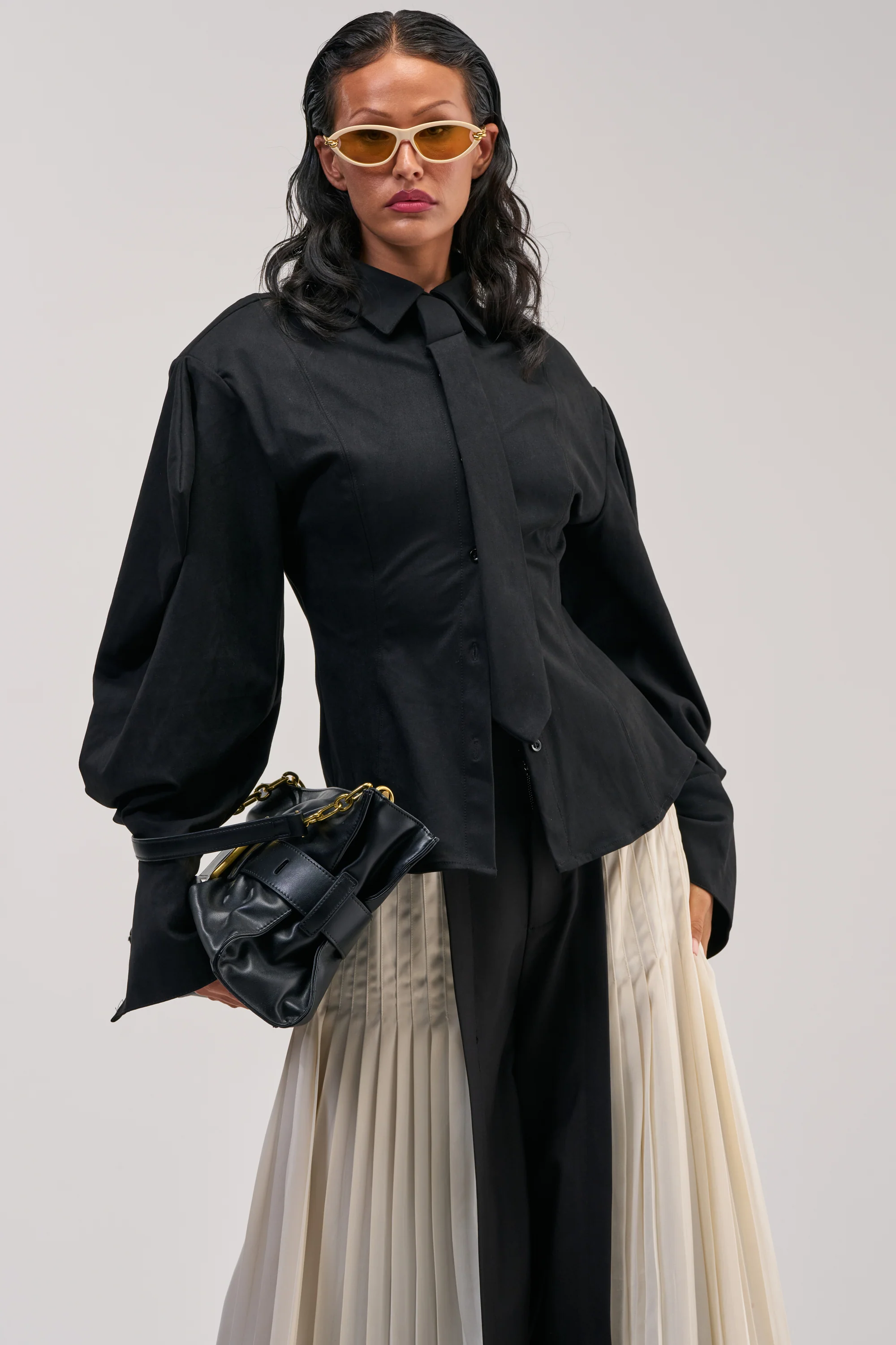 SHE MEANS BUSINESS SUEDE BUTTON DOWN - Akira Wear