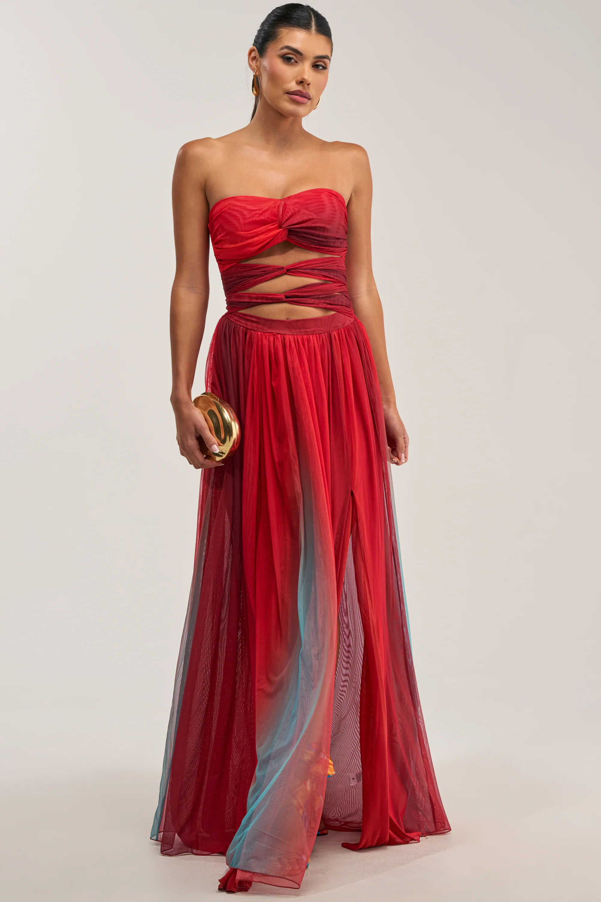 CELESTE CHIFFON MAXI DRESS IN MULTI - Akira Wear