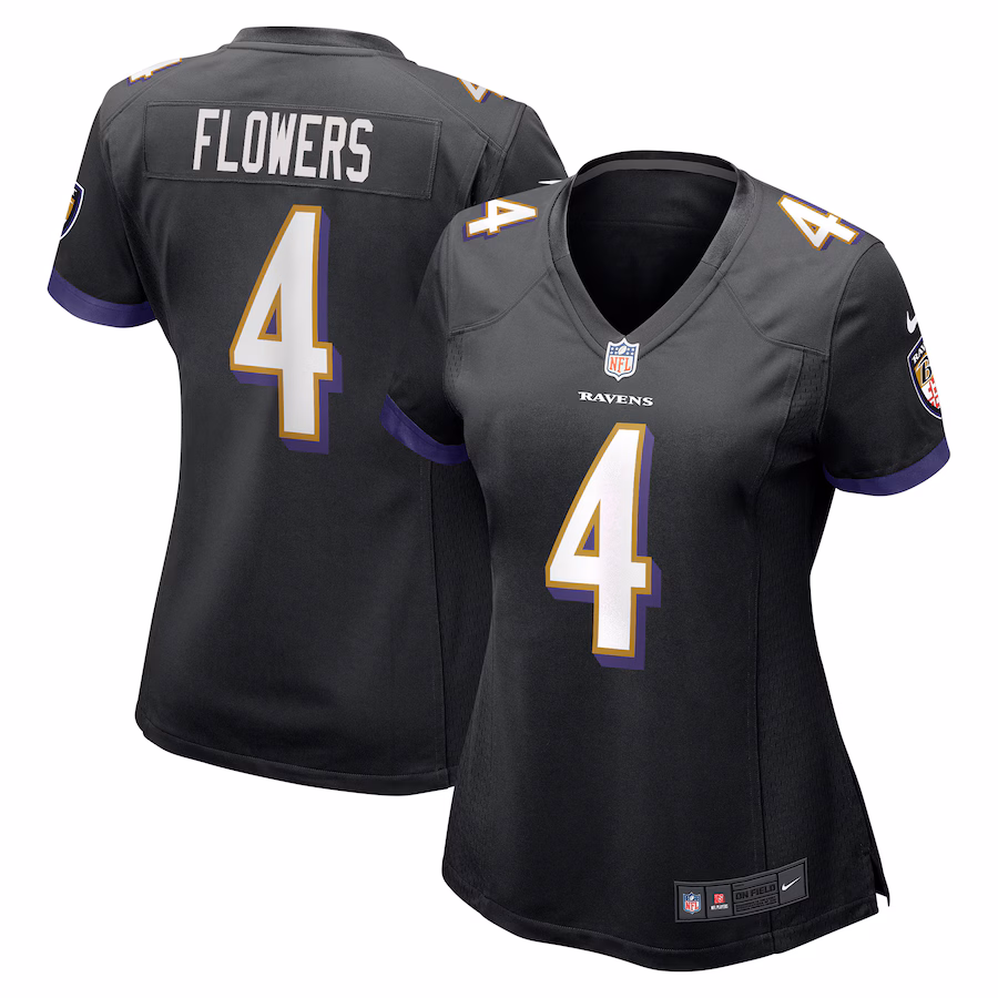 Women's Baltimore Ravens Zay Flowers Nike Black Alternate Game Jersey - Jersey