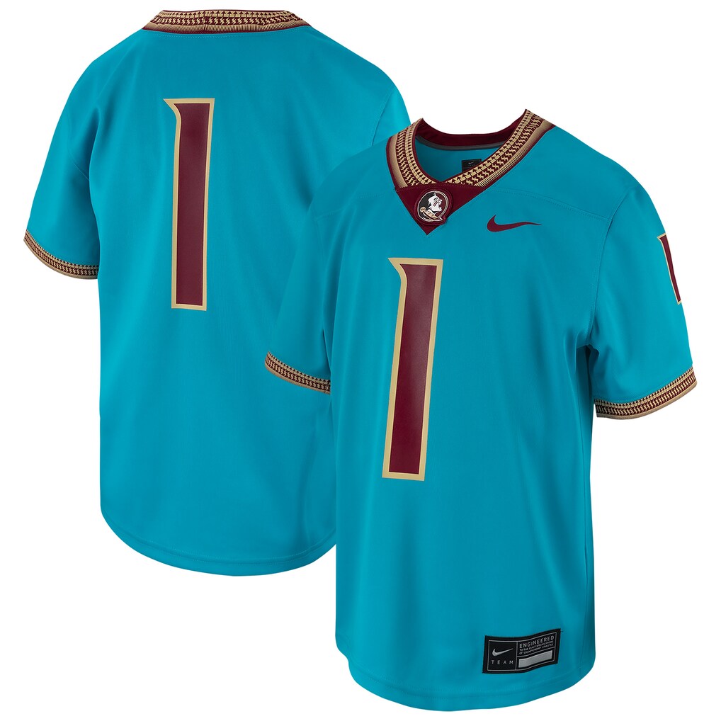 Youth Nike #1 Turquoise Florida State Seminoles Untouchable Replica Game Jersey - Jersey