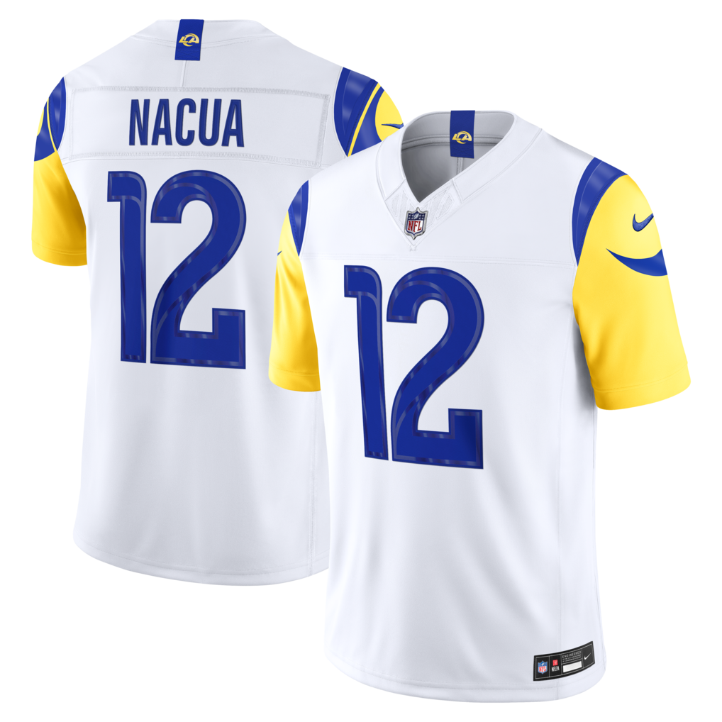 Men's Los Angeles Rams Puka Nacua Nike White Vapor F.U.S.E. Sewn Down Limited Jersey - Jersey