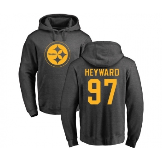 Football Pittsburgh Steelers #97 Cameron Heyward Ash One Color Pullover Hoodie - Jersey