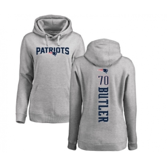 Football Women's New England Patriots #70 Adam Butler Ash Backer Pullover Hoodie - Jersey