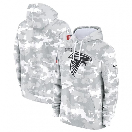 Men's Atlanta Falcons 2024 Arctic Camo Salute To Service Club Fleece Pullover Hoodie - Jersey