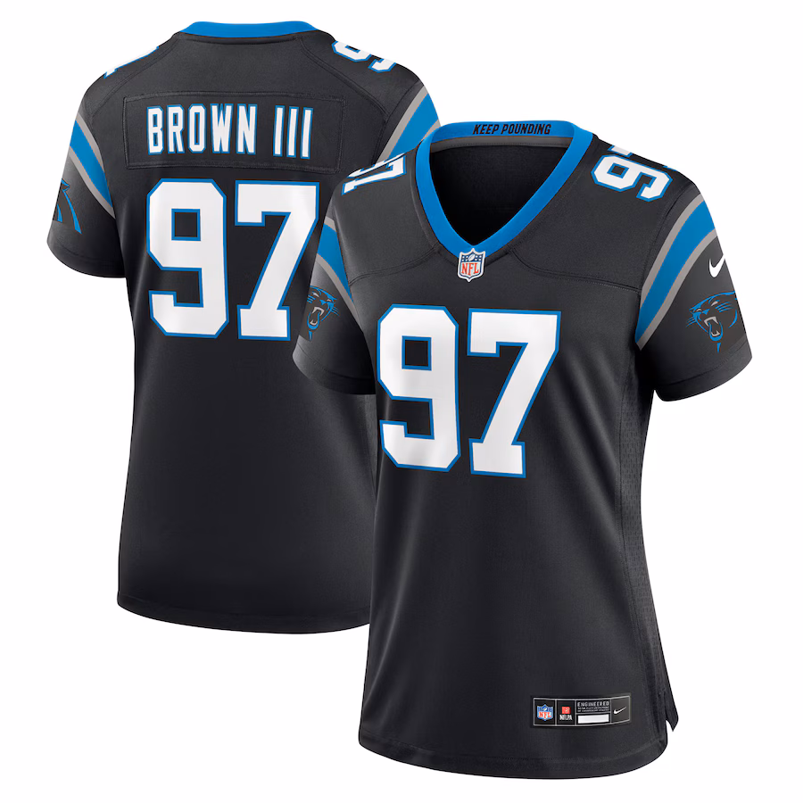 Women's Carolina Panthers Bobby Brown III Nike Black Team Game Jersey - Jersey