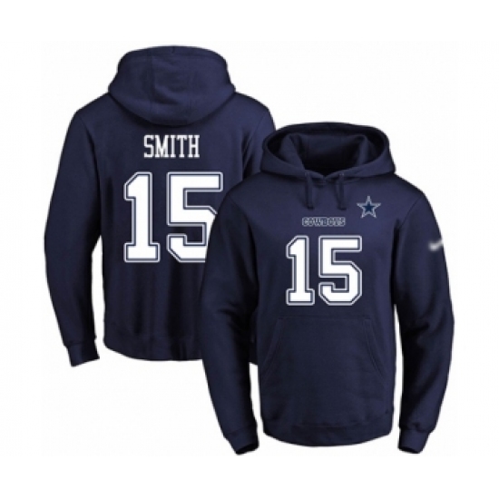 Football Men's Dallas Cowboys #15 Devin Smith Navy Blue Name & Number Pullover Hoodie - Jersey