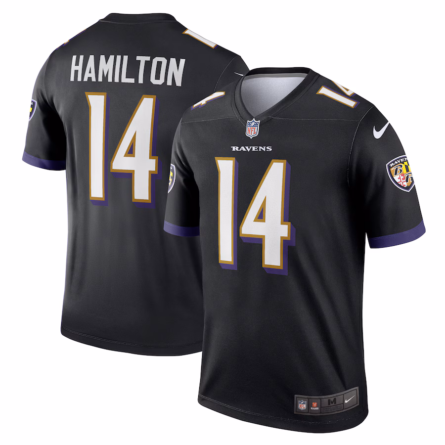Men's Baltimore Ravens Kyle Hamilton Nike Black Alternate Legend Jersey - Jersey