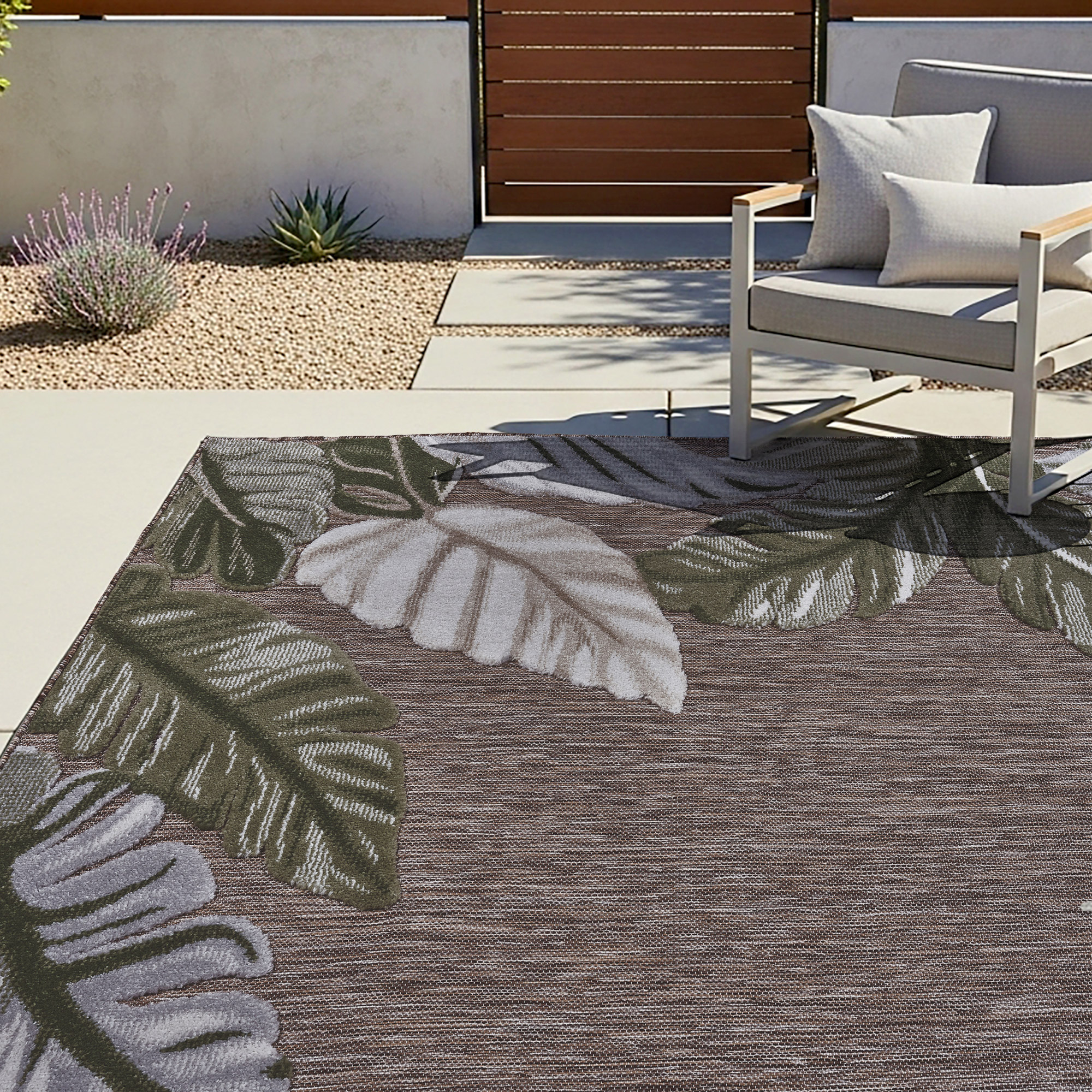 Laguna Indoor/Outdoor Area Rug, Molokai Natural, 5’3” x 7’