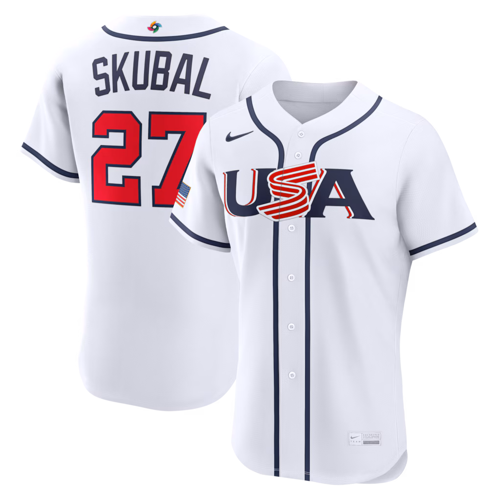 Men's USA Baseball Tarik Skubal Nike White 2026 World Baseball Classic Home Authentic Jersey - Jersey