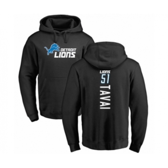 Football Detroit Lions #51 Jahlani Tavai Black Backer Pullover Hoodie - Jersey