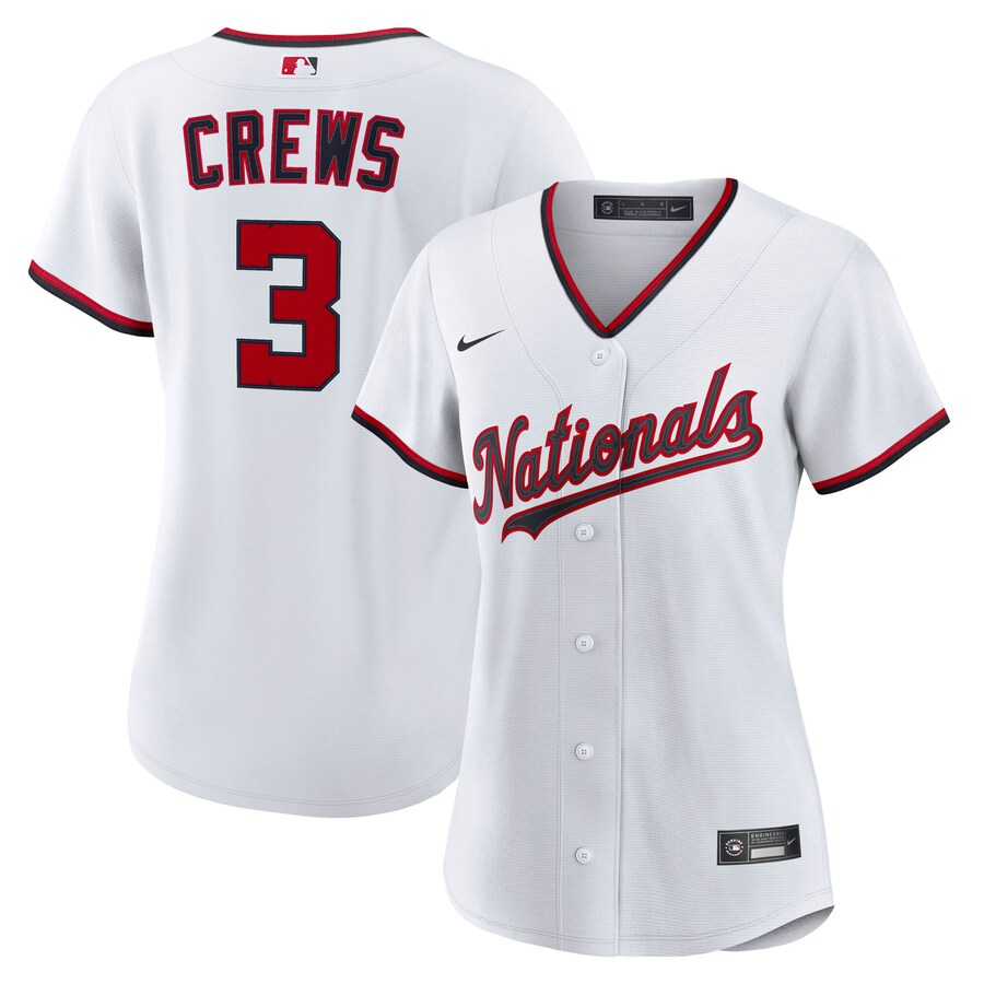 Women's Washington Nationals Dylan Crews Nike White Home Replica Jersey - Jersey